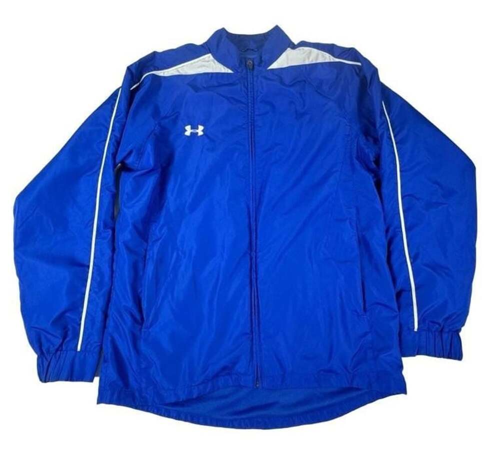 Under Armour Full Zip Royal Blue and White Track Jacket Windbreaker Medium